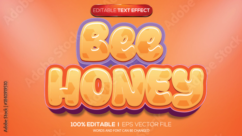3D text effect honey theme