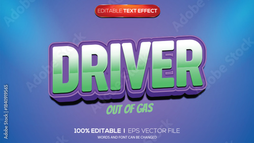 3D text effect driver theme