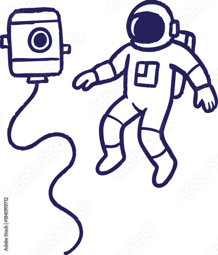 Tethered astronauts in space