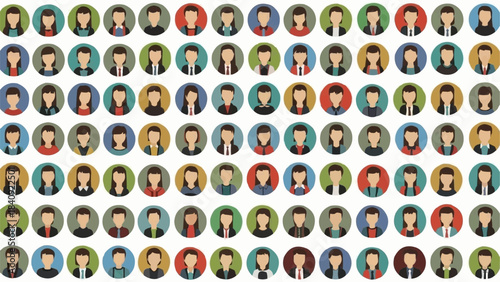 Diverse Group of People Avatars Representing Various Individuals.