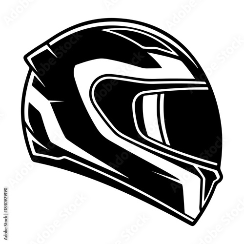Black silhouette of a motocycle helmet