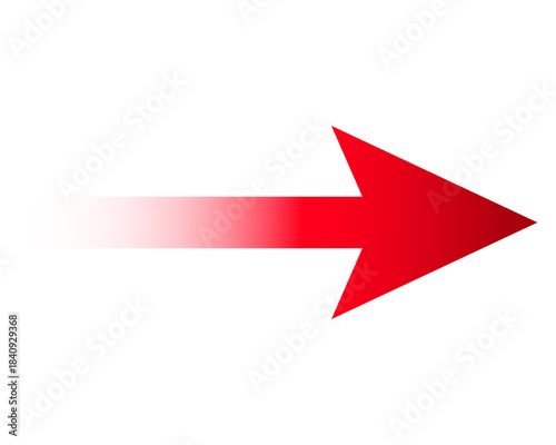 Modern Red Gradient Arrow on White Background