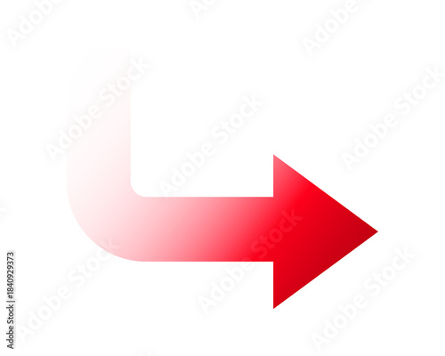 Free Download Red gradient curved arrow with transpaerent background png - GFXLoad