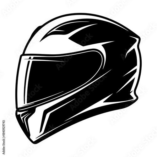 Black silhouette of a motocycle helmet