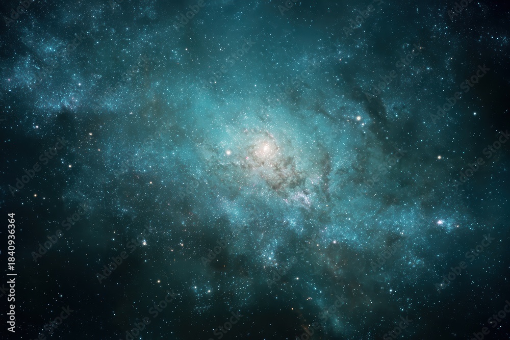 Fototapeta premium Immense cosmic landscape showcasing vibrant stars, swirling nebula, and majestic galaxies in deep space at the edge of the universe