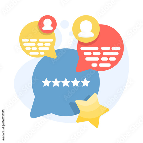 Feedback concept showing clients choosing satisfaction ratings and leaving positive reviews, representing customer experience, testimonials, and service quality evaluation.