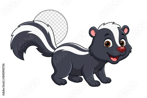 Cute Happy Skunk Cartoon Vector