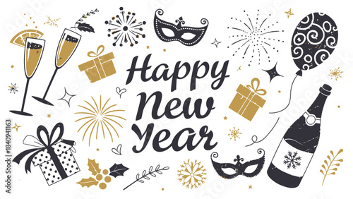 Celebrate with a festive New Year's Eve party background