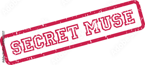Distressed Secret Muse rubber stamp imprint signaling hidden artistic creativity or inspiration source