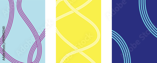 Abstract Wavy Lines Colorful Dynamic Background Pattern Collection  with vector illustration