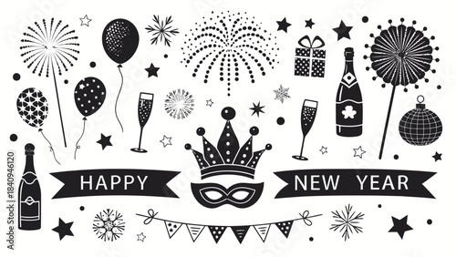 Detailed Seamless Vector Illustration of Black Silhouettes. Elegant Pattern for Backgrounds, Textiles & Digital Paper.