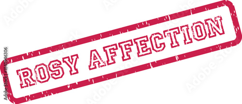 Distressed magenta stamp impression displaying the words Rosy Affection for heartfelt emotional declarations