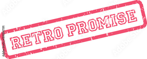 Distressed red rubber stamp displaying the phrase Retro Promise perfect for adding a classic feel