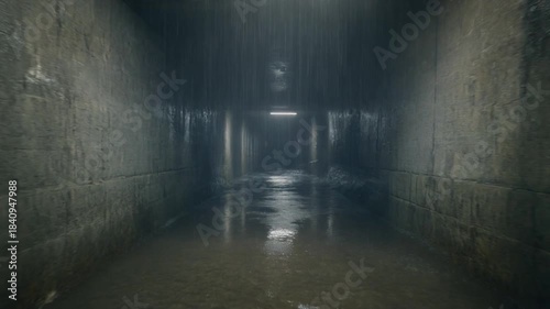 地下通路を逃げる人の視点