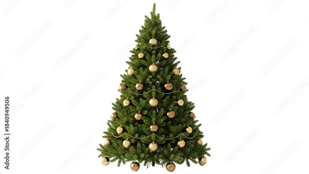 Fototapeta premium Beautifully decorated christmas tree with ornaments and lights
