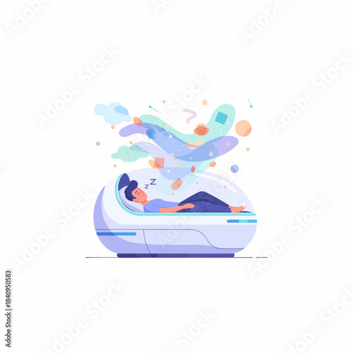 Futuristic Sleep Pod Therapy for Peaceful Dreaming and Rest