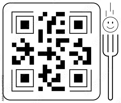 QR code. QR codes are used for menu scanning, digital restaurant interactions, and contactless dining. QR codes enhance customer convenience and modern dining experiences. Conceptual technology