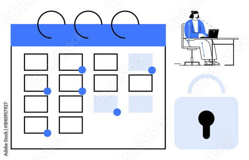 Digital calendar management. A secure calendar system ensures organized scheduling and data protection. Digital calendar management facilitates workplace productivity and secure data handling. Ideal