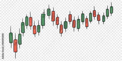 Downtrend Candlestick Chart Vector Illustration Showing Bearish Market Movement