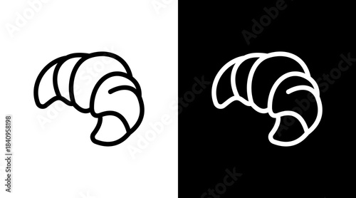 Croissant With Icon Set Design