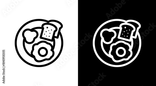 English Breakfast With Icon Set Design