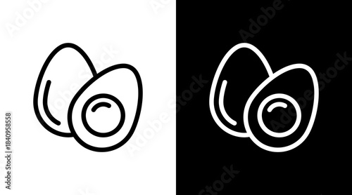 Boiled Egg With Icon Set Design