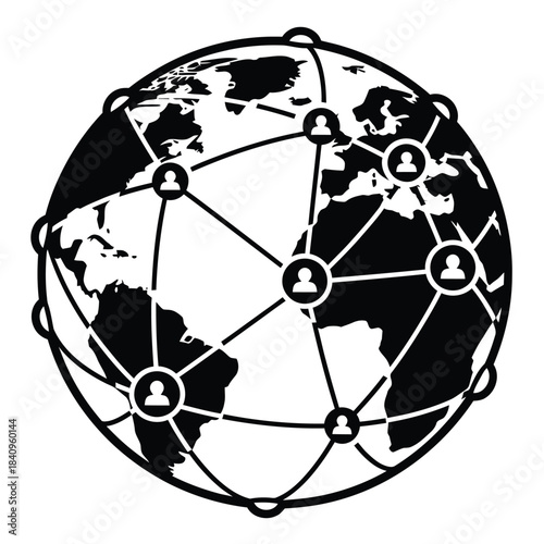 Global Network of People Icon connection communication