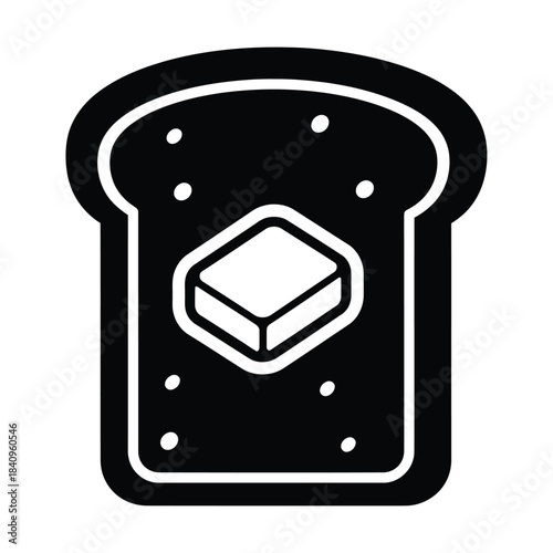 Slice of toast with a pat of butter toast, bread, butter, breakfast, food, morning