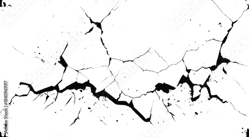 Broken and grated urban street wall construction. vector eps10