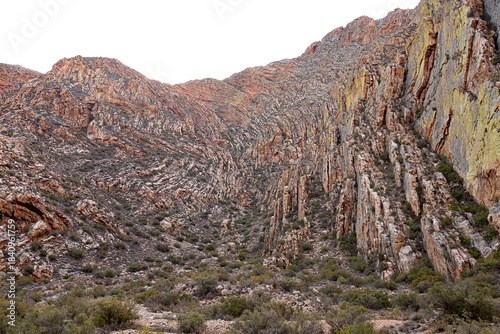 Rock formations of the Cape Fold Belt, on Swartberg Pass, near Oudtshoorn, Western Cape, South Africa