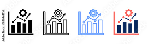 Adaptive Chart icon set multiple style collection