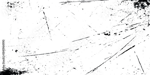 Distressed black and white texture overlay with light scratches and dirt Grunge vector background black and white Texture.