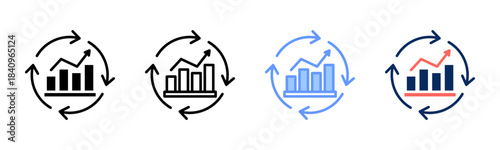 Motion Clue icon set multiple style collection