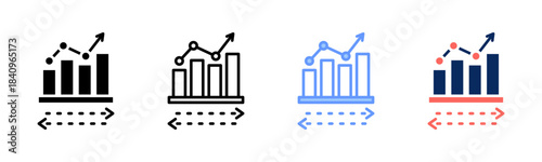 Market Shift icon set multiple style collection