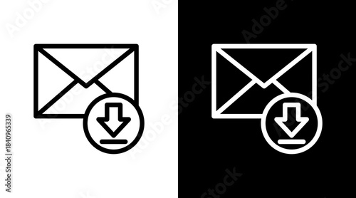 Inbox With Icon Set Design