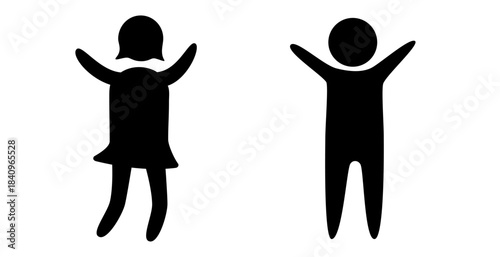 Gender restroom sign on white background.