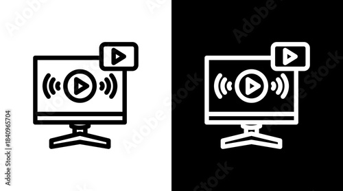 Social Media With Icon Set Design