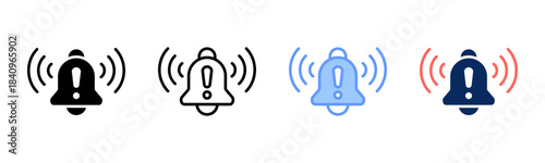 Signal Alert icon set multiple style collection