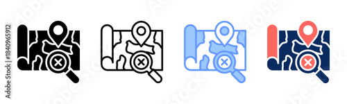Trouble Spot icon set multiple style collection