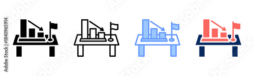 Red Flag icon set multiple style collection