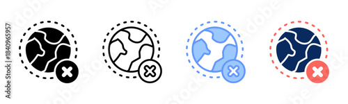 Fault Map icon set multiple style collection