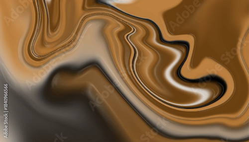 Brown Liquid Marble Abstract Swirl Background