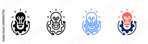 Innovative Spark icon set multiple style collection