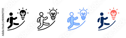 Imaginative Leap icon set multiple style collection