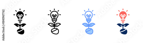 Concept Seeds icon set multiple style collection
