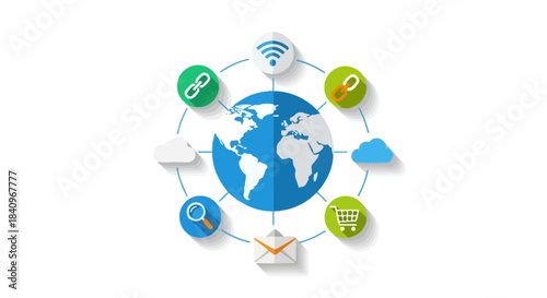 Global Network Connectivity - A World of Interconnected Digital Communication.