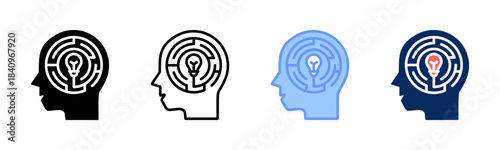 Thought Maze icon set multiple style collection
