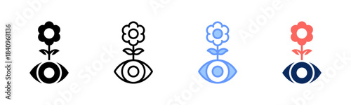 Vision Growth icon set multiple style collection