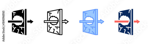 Breakthrough Moment icon set multiple style collection