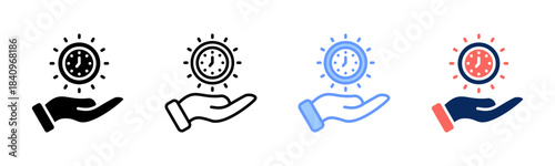 Golden Moment icon set multiple style collection